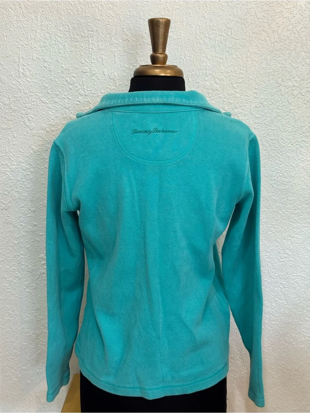 Tommy Bahama Teal Quarter-Zip Pullover - Picture 5 of 6
